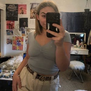 brandy melville v cut neck t shirt